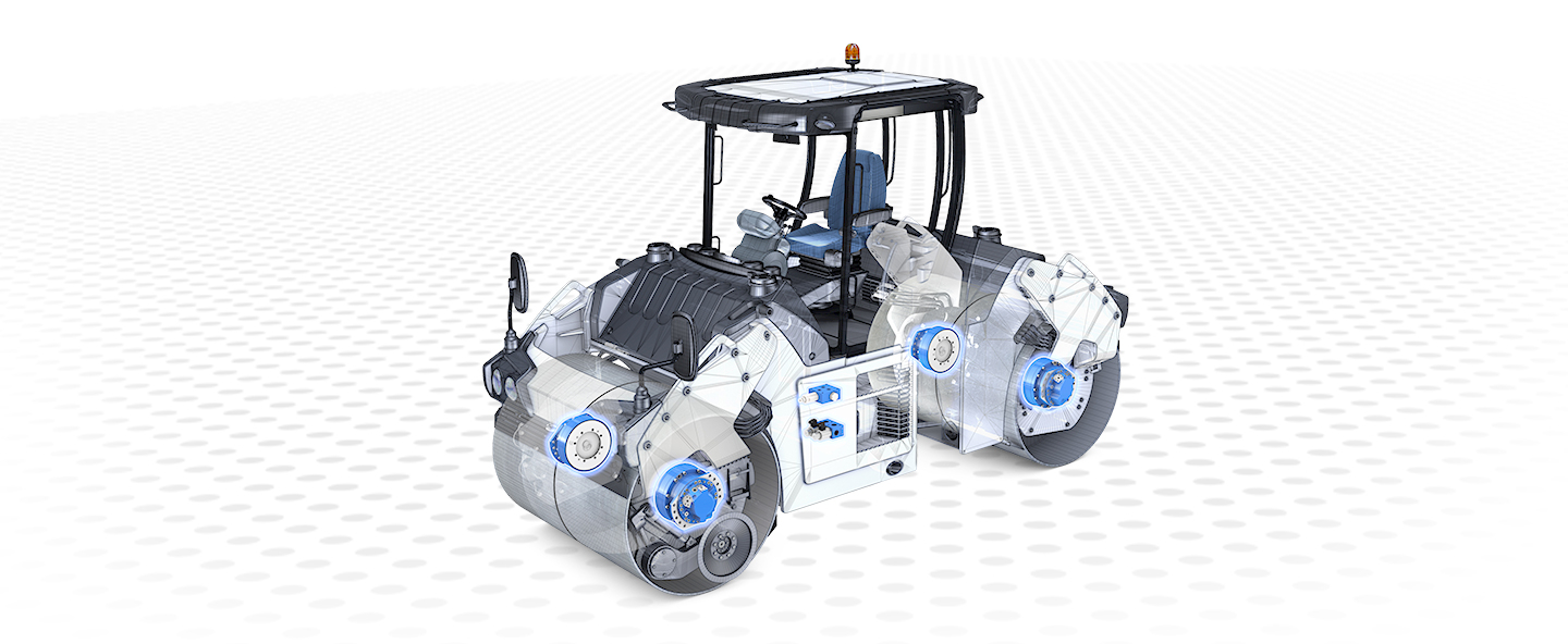 Asphalt oller split drum direct drive solutions