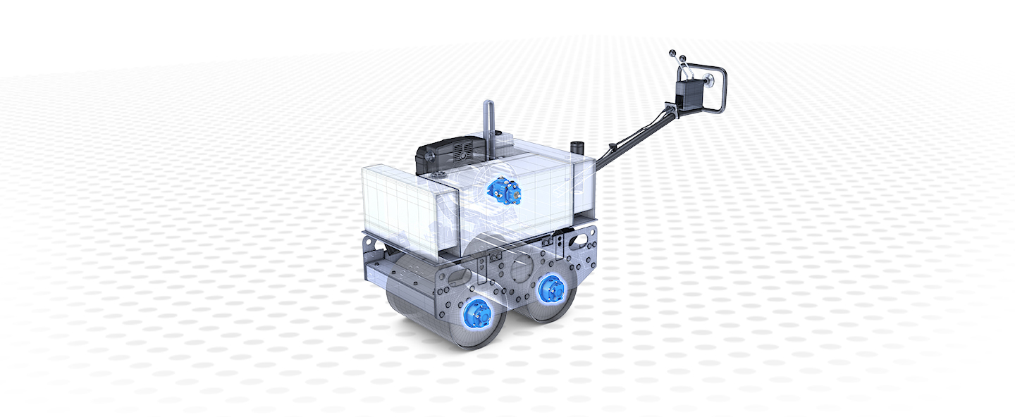 Poclain walk-behind road rollers system