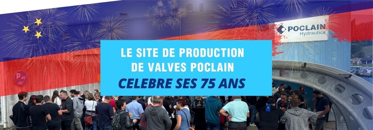 Photo des équipes Poclain en Slovénie lors de la célébration