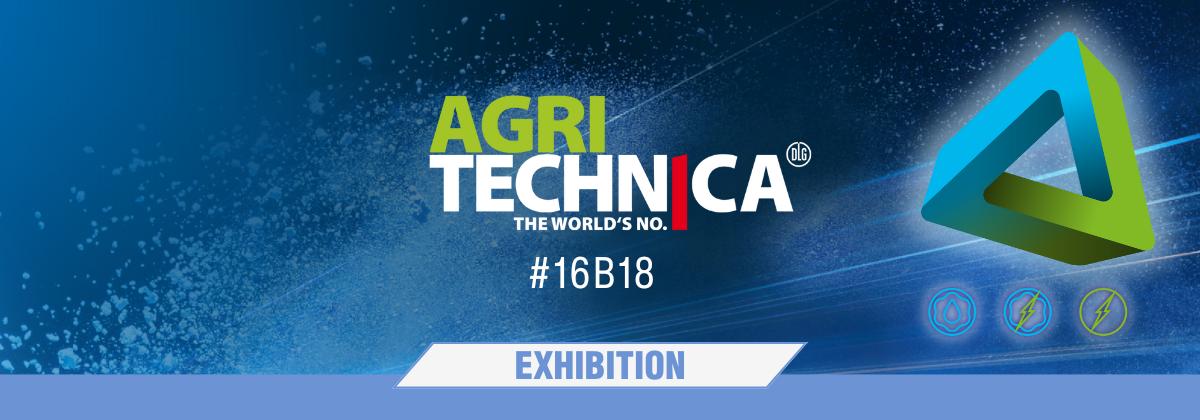 Banner with Agritechnica logo and booth number 16B18
