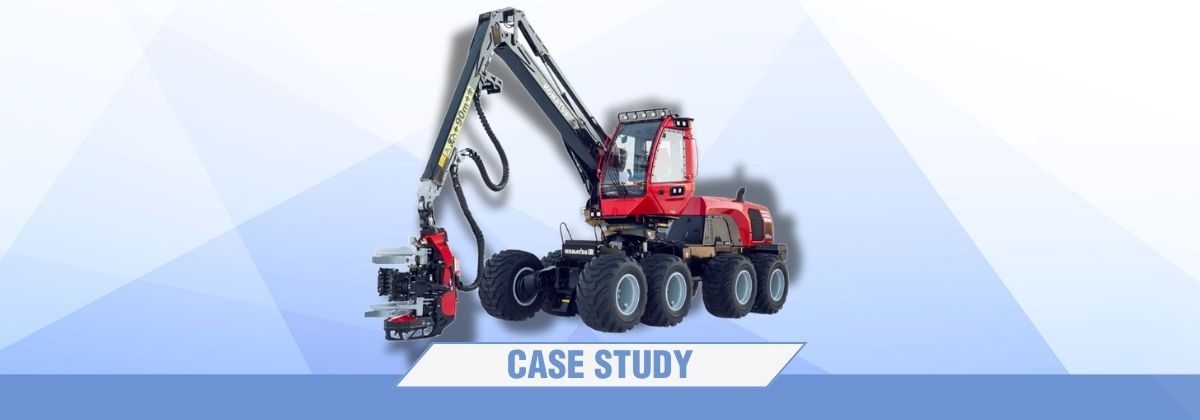 Komatsu forestry machine with Poclain motors