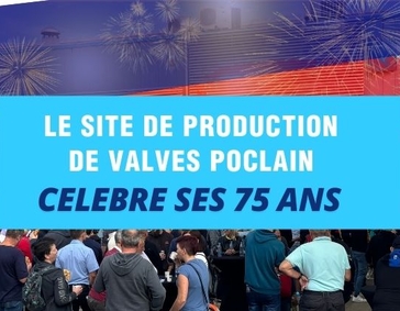 Photo des équipes Poclain en Slovénie lors de la célébration