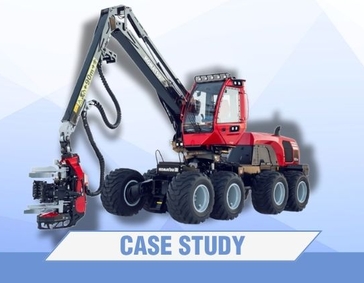 Komatsu forestry machine with Poclain motors