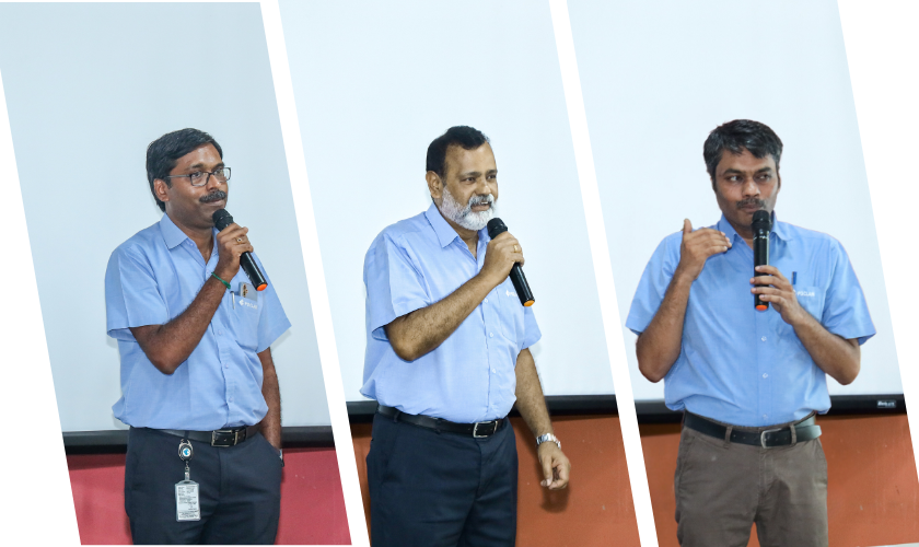 Picture of Poclain management team in India during the speaking session