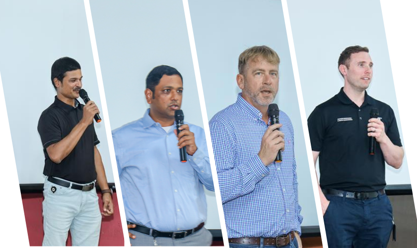 Picture of the Caterpillar delegation during the award ceremony speaking session